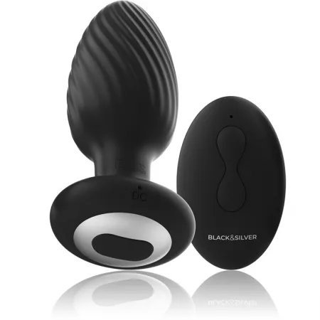 BLACK&SILVER - T&Eacute;L&Eacute;COMMANDE DU ROTATEUR ANAL EN SILICONE WELLS PLUG