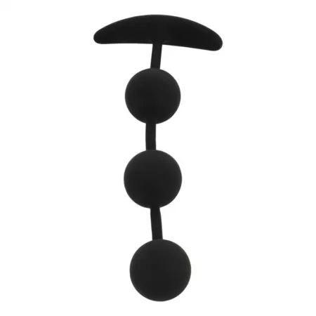 BLACK&SILVER - CHAPELET ANAL HARRY 3 SPH&Egrave;RES EN SILICONE 14 CM