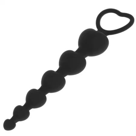 BLACK&SILVER - CHA&Icirc;NE DE COEURS ANAL MILA 18 CM