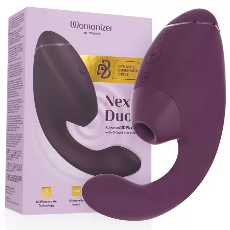 WOMANIZER - DUO NEXT STIMULATEUR CLITORIAL ET DE POINT G DOUBLE VIOLET FONC&Eacute;