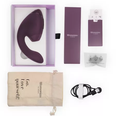 WOMANIZER - DUO NEXT STIMULATEUR CLITORIAL ET DE POINT G DOUBLE VIOLET FONC&Eacute;