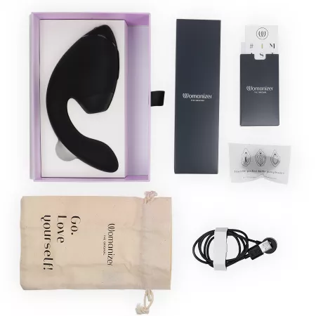 WOMANIZER - DUO NEXT STIMULATEUR CLITORIAL ET DE POINT G DOUBLE NOIR
