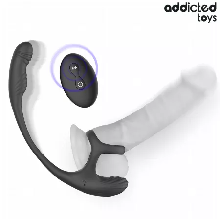 ADDICTED TOYS - PLUG ANAL AVEC VIBRATION, ONDULATION &Agrave; 360&deg; ET STIMULATEUR DE TESTICULES