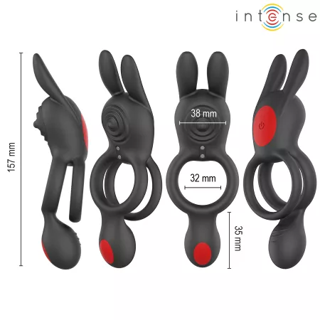 INTENSE - QUINN DOUBLE VIBRATION ANNEAU AVEC T&Eacute;L&Eacute;COMMANDE