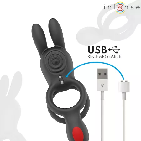 INTENSE - QUINN DOUBLE VIBRATION ANNEAU AVEC T&Eacute;L&Eacute;COMMANDE