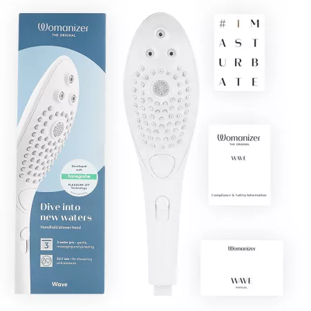 WOMANIZER - POMMEAU DE DOUCHE STIMULANT CLITORIAL WAVE BLANC