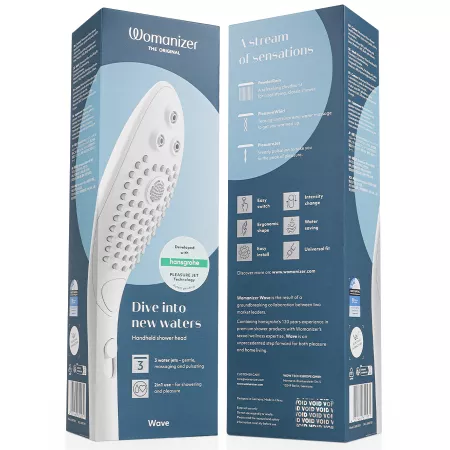 WOMANIZER - POMMEAU DE DOUCHE STIMULANT CLITORIAL WAVE BLANC
