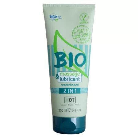 HOT - BIO MASSAGE ET LUBRIFIANT &Agrave; BASE D'EAU 2 EN 1 200 ML