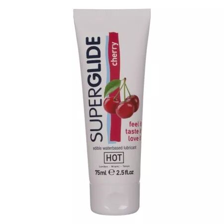 HOT - SUPERGLIDE LUBRIFIANT COMESTIBLE &Agrave; BASE D'EAU CERISE 75 ML
