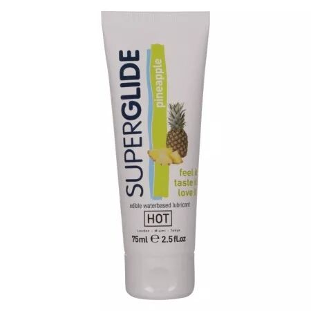 HOT - SUPERGLIDE LUBRIFIANT COMESTIBLE &Agrave; BASE D'EAU ANANAS 75 ML