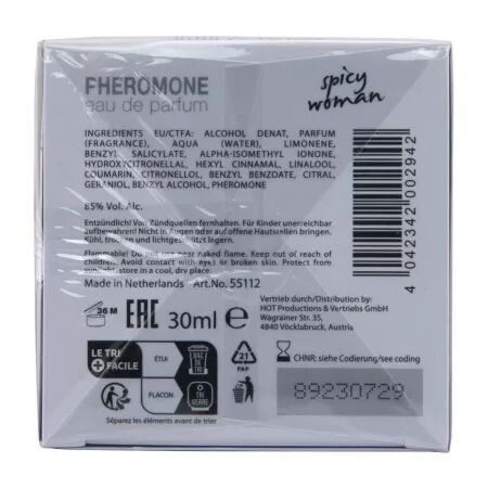 HOT - PARFUM AUX PH&Eacute;ROMONES MIAMI SPICY WOMAN 30 ML