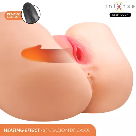 INTENSE DEEP TOUCH - JULIA MASTURBATEUR ANAL ET VAGINAL AVEC SUCCION, CHALEUR, VIBRATION ET EFFETS VOCAUX AVEC T&Eacute;L&Eacute;COMMANDE 9 KG
