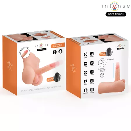 INTENSE DEEP TOUCH - TORSE DAMIEN AVEC ANUS ET GODE R&Eacute;ALISTE AVEC FONCTION DE POUSS&Eacute;E ET DE VIBRATION, T&Eacute;L&Eacute;COMMANDE, 3,5 KG