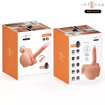 INTENSE DEEP TOUCH - TORSE RICHIE AVEC ANUS ET GODEMICHET R&Eacute;ALISTE AVEC T&Eacute;L&Eacute;COMMANDE DE POUSSE ET DE VIBRATION 4,7 KG