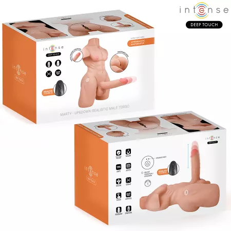 INTENSE DEEP TOUCH - TORSE MARTY AVEC ANUS ET GODEMICHET R&Eacute;ALISTE AVEC POUSSE ET VIBRATION, T&Eacute;L&Eacute;COMMANDE, 6,2 KG