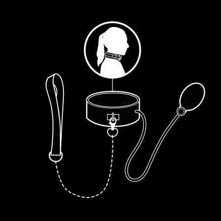 FETISH SUBMISSIVE BONDAGE - COLLIER D'&Eacute;TRANGLEMENT GONFLABLE AVEC CHA&Icirc;NE