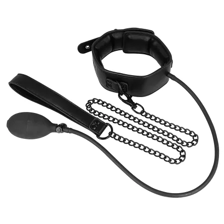FETISH SUBMISSIVE BONDAGE - COLLIER D'&Eacute;TRANGLEMENT GONFLABLE AVEC CHA&Icirc;NE