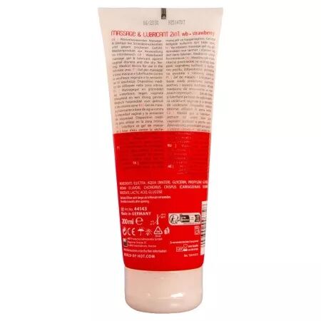 HOT - GEL DE MASSAGE ET DE GLISSE 2 EN 1 &Agrave; LA FRAISE 200 ML