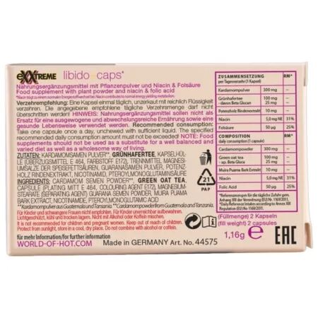 HOT - CAPSULES POUR LIBIDO EXTR&Ecirc;ME FEMME 2 UNIT&Eacute;S