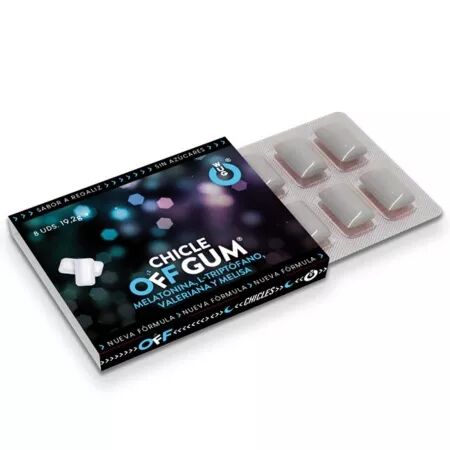 WUG GUM - OFF SANS VAL&Eacute;RIANE, TRYPTOPHANE, MELURE DE CITRON ET M&Eacute;LATONINE 1 X 8 UNIT&Eacute;S