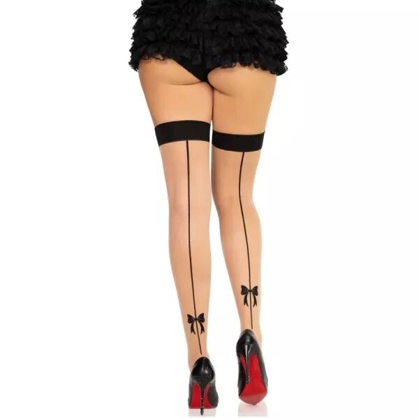LEG AVENUE - 1963 BAS EN SPANDEX � COUTURE ARRI�RE NOIRS - TAILLE UNIQUE