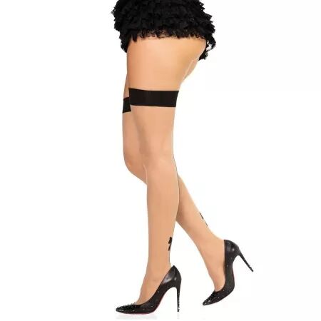 LEG AVENUE - 1963 BAS EN SPANDEX &Agrave; COUTURE ARRI&Egrave;RE NOIRS - TAILLE UNIQUE