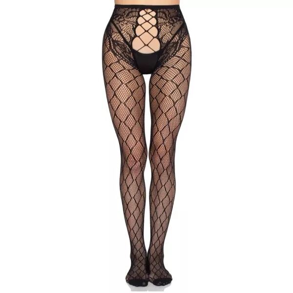 LEG AVENUE - 1966 COLLANTS R�SILLE AVEC CULOTTE SANS ENTREJAMBE NOIR - TAILLE UNIQUE