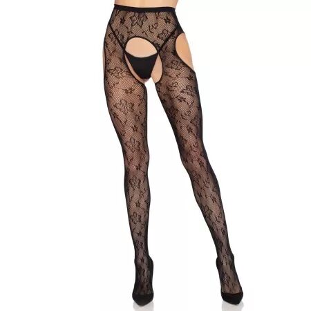 LEG AVENUE - 1967 COLLANTS R&Eacute;SILLE BLOOM NOIRS - TAILLE UNIQUE