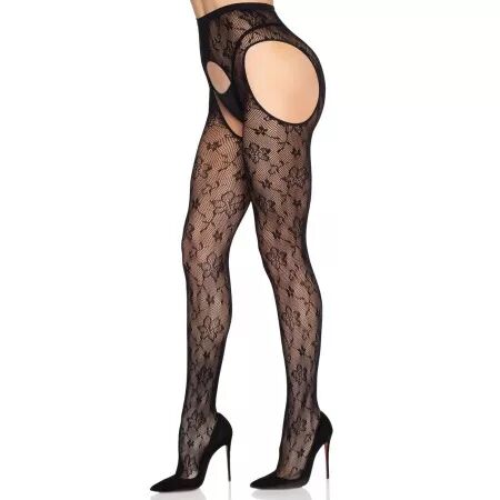 LEG AVENUE - 1967 COLLANTS R&Eacute;SILLE BLOOM NOIRS - TAILLE UNIQUE