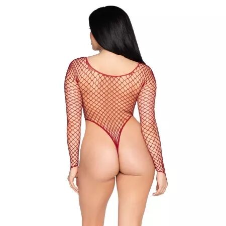 LEG AVENUE - 89377 BODY EN R&Eacute;SILLE INDUSTRIELLE ROUGE &Agrave; COUPE HAUTE - TAILLE UNIQUE