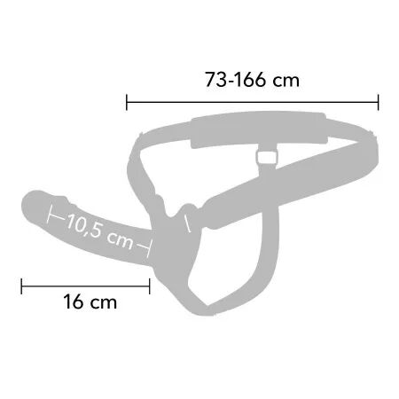 HIDDEN DESIRE - INFERNO MANCHON P&Eacute;NIS VIBRANT AVEC STRAP-ON 16 CM