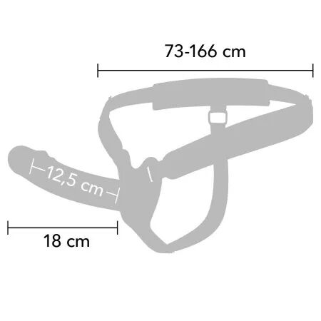 HIDDEN DESIRE - INFERNO MANCHON P&Eacute;NIS AVEC STRAP-ON EN SILICONE 18 CM