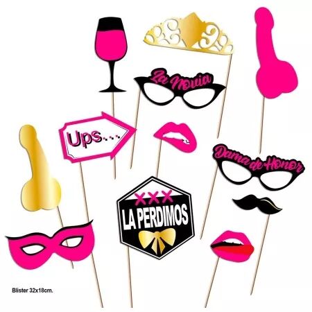 DIABLO PICANTE - PHOTOCALL PARTY SET MOD&Egrave;LE 2 - 12 UNIT&Eacute;S