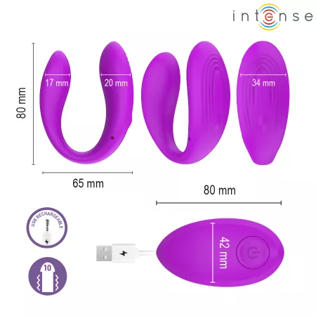 INTENSE - NORA STIMULATEUR &Agrave; PINCE VIBRANTE VIOLET
