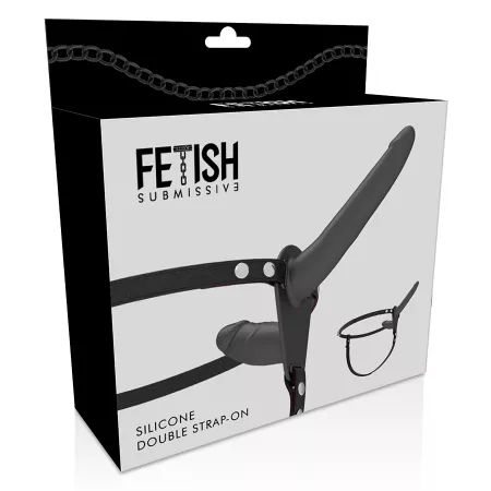 FETISH SUBMISSIVE DOUBLE PENETRIX STRAP-ON BLACK UP