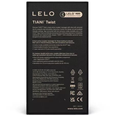 LELO - TIANI TWIST VIBRATEUR POUR COUPLES ROSE P&Acirc;LE