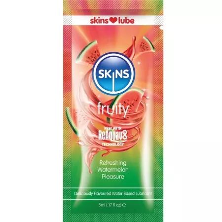 SKINS - LUBRIFIANT FRUIT&Eacute; &Agrave; BASE D'EAU PARFUM PAST&Egrave;QUE DOSE UNIQUE 5 ML