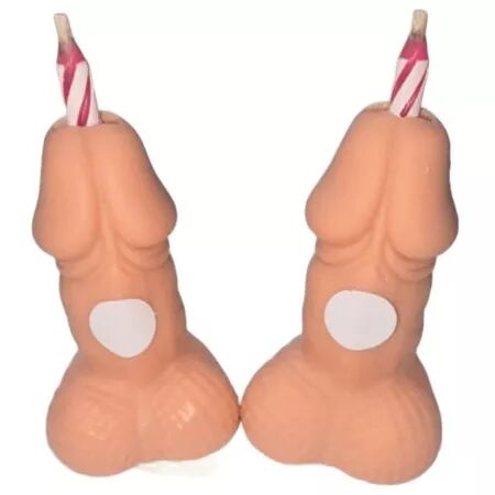 DIABLO PICANTE - BOUGIES CHIFFRES D'ANNIVERSAIRE EN FORME DE P&Eacute;NIS, TON LUMINEUX, 2 UNIT&Eacute;S
