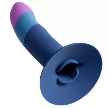 ROMP - PICCOLO GODEMICHET EN SILICONE AVEC VENTOUSE TRICOLORE 14 CM
