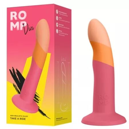 ROMP - DIZI GODEMICHET EN SILICONE AVEC VENTOUSE TRICOL&Eacute; 18 CM