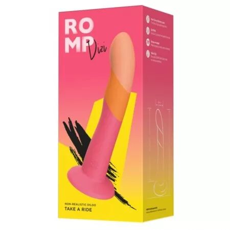 ROMP - DIZI GODEMICHET EN SILICONE AVEC VENTOUSE TRICOL&Eacute; 18 CM