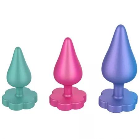 ROMP - KIT D'ENTRA&Icirc;NEMENT ANAL LUSTER S/M/L AVEC BASE EN FORME DE FLEUR