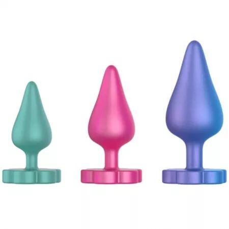 ROMP - KIT D'ENTRA&Icirc;NEMENT ANAL LUSTER S/M/L AVEC BASE EN FORME DE FLEUR