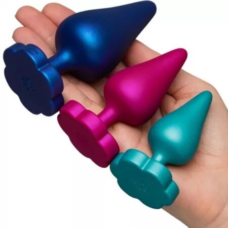 ROMP - KIT D'ENTRA&Icirc;NEMENT ANAL LUSTER S/M/L AVEC BASE EN FORME DE FLEUR