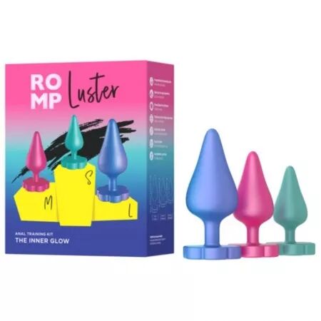 ROMP - KIT D'ENTRA&Icirc;NEMENT ANAL LUSTER S/M/L AVEC BASE EN FORME DE FLEUR