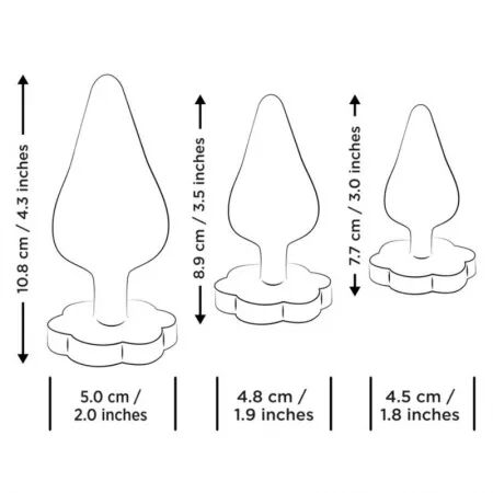 ROMP - KIT D'ENTRA&Icirc;NEMENT ANAL LUSTER S/M/L AVEC BASE EN FORME DE FLEUR