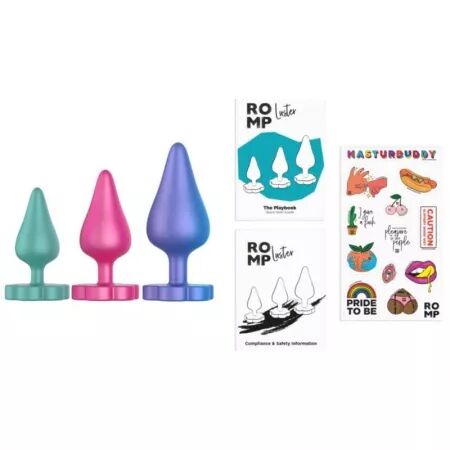 ROMP - KIT D'ENTRA&Icirc;NEMENT ANAL LUSTER S/M/L AVEC BASE EN FORME DE FLEUR
