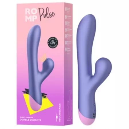 ROMP - PULSE VIBRATEUR DOUBLE POINT G RABBIT BLEU &Eacute;LECTRIQUE