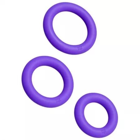 ROMP - REMIX TRIO ENSEMBLE DE 3 ANNEAUX P&Eacute;NIS EN SILICONE VIOLETTES