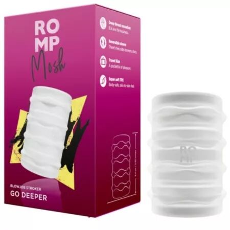 ROMP - MOSH MASTURBATEUR M&Acirc;LE TRANSPARENT AVEC GAINE R&Eacute;VERSIBLE DE 6 CM